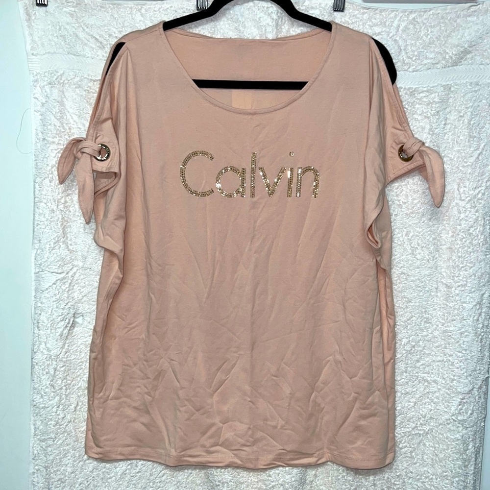 BNWT CALVIN KLEIN SEXY SHOULDER TOP BEIGE XL